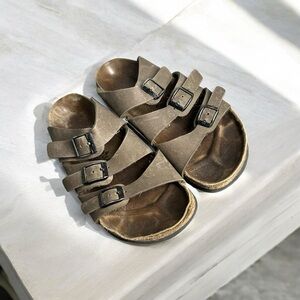 Betula by Birkenstock Triple Strap Sandals - Taupe Brown